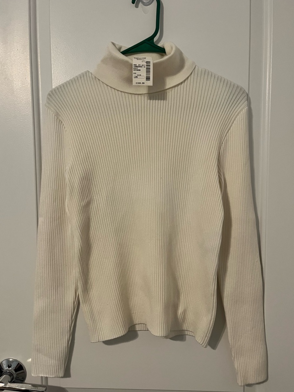 Emanuel Ungaro Off-White Ribbed Turtleneck Sweater